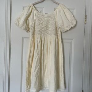 Cream natural Cotton Junior Dress